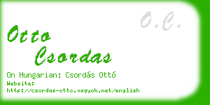 otto csordas business card